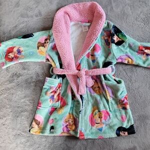 TODDLER GIRL DISNEY PRINCESS HOUSECOAT SIZE 2T EUC PINK COLLAR CLASSIC FUN